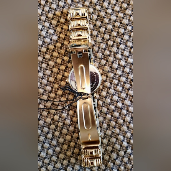 Elgin Women's EG353 Gold-Tone Black Ceramic Crystal Accented Watch. NWT. - Picture 6 of 13